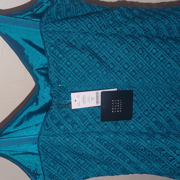 NWT $180.00 White House Black Market Sleeveless V-Neck Lace Sheath Dress Size 6 - Picture 6 of 8